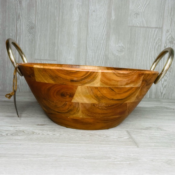 Natural wood hand carved in India wooden large fruit bowl decorative bowl wood - Picture 8 of 15